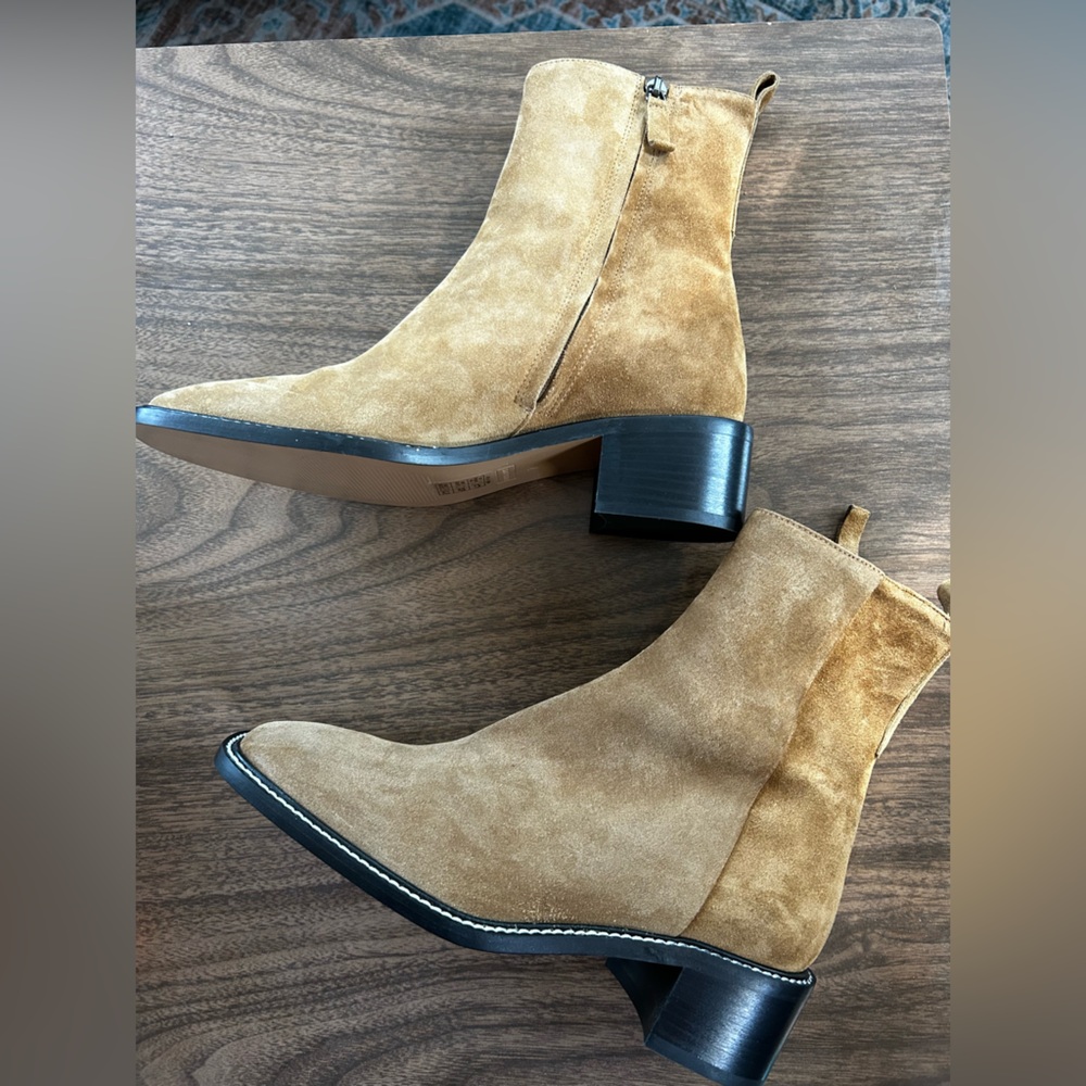 Everlane The City Boot in Toasted Almond Tan Suede Ankle Boots 7 NEW IN BOX!